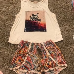 Girls TruLuv size 8 short set with tank top